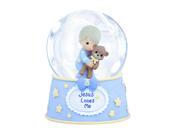 Precious Moments Jesus Loves Me 100mm Musical Water Globe Blue