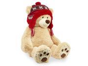 Toys R Us Animal Alley 27 inch Winter Bear with Knit Hat Plush Brown