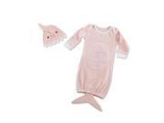 Baby Aspen Girls 2 Piece Pink Shark Gown and Cap Gift Set