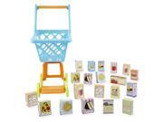Just Like Home Shopping Cart with 20 Food Boxes Blue Orange