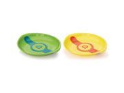 White Hot Toddler Plates 2 Pack Yellow Green