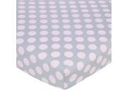 Gerber Knit Crib Sheet Pink Dots on Grey