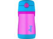 Thermos 10 Ounce Non Licensed Stainless Steel Straw Cup Pink and Teal