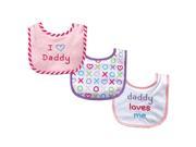 Luvable Friends 3 Count I Love Daddy Baby Bibs Pink