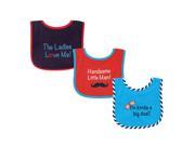 Luvable Friends 3 Pack Drooler Bibs with Waterproof Backing Blue