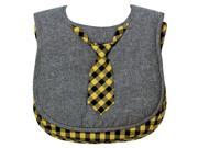 Frenchie Mini Couture Boys 2 Pack Dark Grey Chambray Fancy Bib with