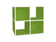 Way Basics Stackable Cubby Bookcase Green
