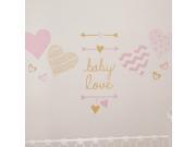 Lambs Ivy Baby Love Pink Gold Heart Wall Appliques
