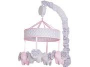 Wendy Bellissimo Elodie Pink Grey Elephant Musical Mobile