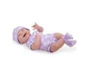 15 inch La Newborn Real Girl Doll Purple with White Dots