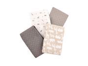 Carter s Taupe Jungle Print 4 Pack Flannel Receiving Blanket