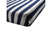 Burt s Bees Baby Wide Stripe Blueberry Fitted Crib Sheet