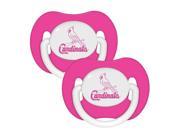 Baby Fanatic Pacifier 2 Pack Pink St. Louis Cardinals