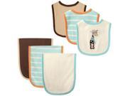 Hudson Baby 6 Piece Bib and Burp Cloth Set Giraffe