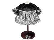 The Queen s Treasures Black Velvet Silver Baby Dress with Matching Bow for