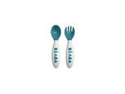 Beaba Stage 2 Soft Cutlery Set with Case Peacock