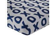 CoCaLo Grey Navy X and O Print Cotton Fitted Sheet