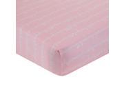 CoCaLo Pink White Script Cotton Fitted Sheet