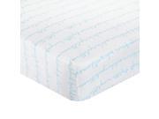 CoCaLo White Aqua Script Cotton Fitted Sheet