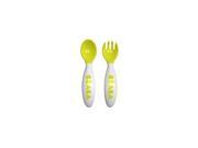 Beaba Stage 2 Soft Cutlery Set with Case Neon