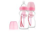 Dr Brown s BPA Free Options 2 Pack 9 Ounce Wide Neck Bottles Pink