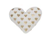 Lambs Ivy Baby Love White Gold Heart Decorative Pillow