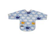 Kushies Baby Boys Blue Whales Clean Bib with Sleeves 6 12 Months