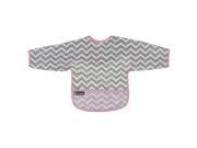 Kushies Baby Girls Pink Chevron Clean Bib with Sleeves 12 24 Months