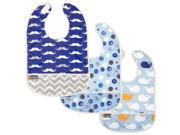 Kushies Baby Boys 3 Pack Blue Crazy Circles 2 Blue Whales Navy Musta 12 mo