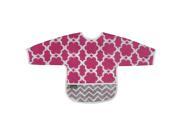 Kushies Baby Girls Fuchsia Modern Flowers Clean Bib with Sleeves 2 4 Years