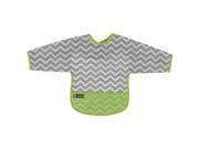 Kushies Baby Neutral Green Chevron Clean Bib with Sleeves 2 4 Years