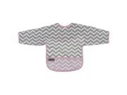 Kushies Baby Girls Pink Chevron Clean Bib with Sleeves 6 12 Months