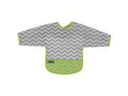 Kushies Baby Neutral Green Chevron Clean Bib with Sleeves 12 24 Months