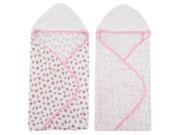 Koala Baby 2 Pack Pink Print Hooded Knit Towels