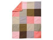 Trend Lab Cocoa Coral Multi Patched Receiving Blanket