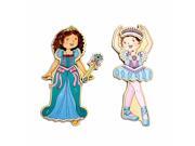 T.S. Shure Princess and Ballerina Wooden Magnetic Dress Up Dolls