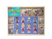 T.S. Shure Daisy Girls Daisy Town 8 Wooden Magnetic Dress Up Dolls Set
