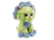 Toys R Us Animal Alley 15.5 inch Stuffed Sitting Triceratops Green