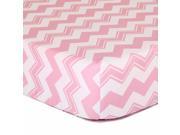 The Peanut Shell Pink Chevron Cotton Fitted Crib Sheet