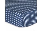 The Peanut Shell Navy Dot Cotton Fitted Crib Sheet