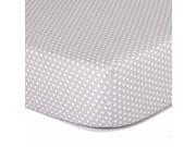 The Peanut Shell Grey Dot Cotton Fitted Crib Sheet
