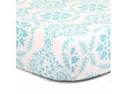 The Peanut Shell Teal Medallion Print Cotton Fitted Crib Sheet