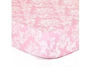 The Peanut Shell Pink Damask Cotton Fitted Crib Sheet