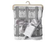 Living Textiles Muslin Jacquard Blanket Grey Owl