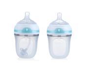 Nuby BPA Free 2 Pack 5 Ounce 360 Comfort Silicone Bottle