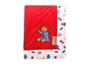 Trend Lab Paddington Bear Framed Red Velour Receiving Blanket