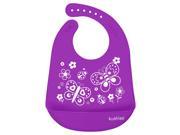 Kushies Baby Violet Butterfly Kiss Silicatch Silicone Bib