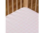 Living Textiles Cotton Poplin Fitted Sheet Pink Links