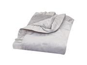 Trend Lab Dove Gray Receiving Blanket Ruffle Stripe Trim