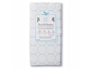 Swaddle Designs Marquisette Swaddling Blanket White with Blue Mod Circles